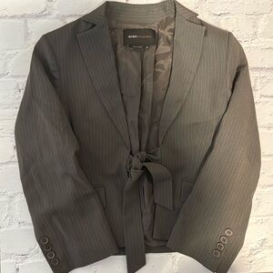 Women’s BCBG Maxazria tie suit jacket.  Very cute gray XS